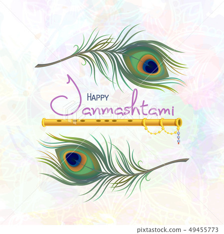 Greeting card for happy Janmashtami. 49455773