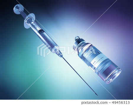 Syringe and a penicillin vial or ampule  49456313