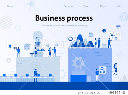 Business Process Efficiency Team Metaphor Banner 49456548