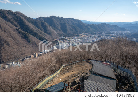 Scenery of Kinugawa Onsen-cho seen from Maruyama summit Scenery of Kinugawa Onsen-cho seen from Maruyama summit 49457898