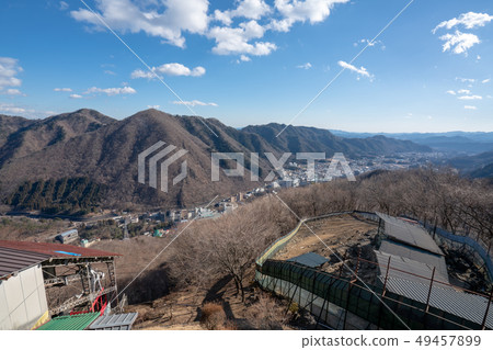Scenery of Kinugawa Onsen-cho seen from Maruyama summit Scenery of Kinugawa Onsen-cho seen from Maruyama summit 49457899