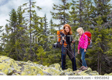 family at the at the Carpathians family at the at the Carpathians 49458942