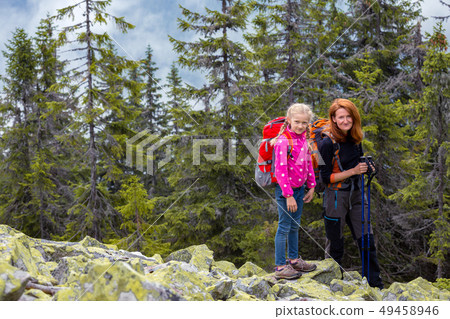 family at the at the Carpathians family at the at the Carpathians 49458946