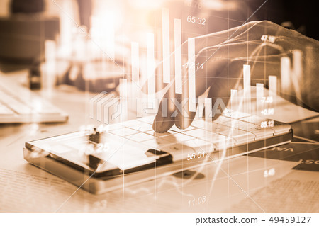 Stock market or forex trading graph and candlestic Stock market or forex trading graph and candlestic 49459127