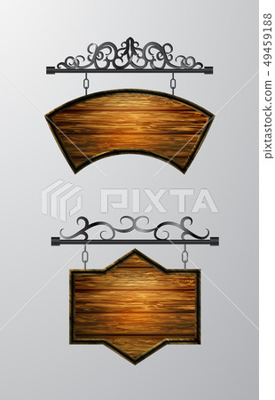 hanging, wooden Board vector, wooden object for text. hanging, wooden Board vector, wooden object for text. 49459188