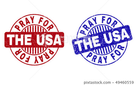 Grunge PRAY FOR THE USA Textured Round Stamp Seals Grunge PRAY FOR THE USA Textured Round Stamp Seals 49460559