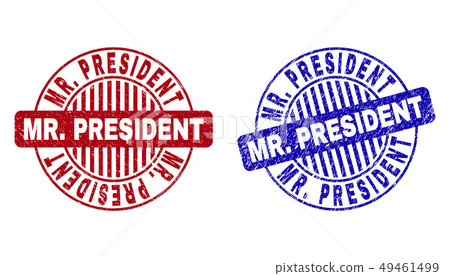 Grunge MR. PRESIDENT Textured Round Stamp Seals 49461499