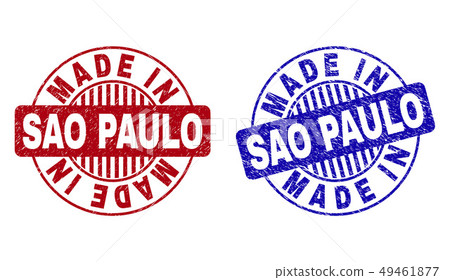 Grunge MADE IN SAO PAULO Textured Round Stamps 49461877