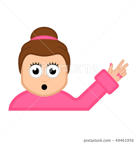 Isolated amazed woman cartoon Isolated amazed woman cartoon 49461956
