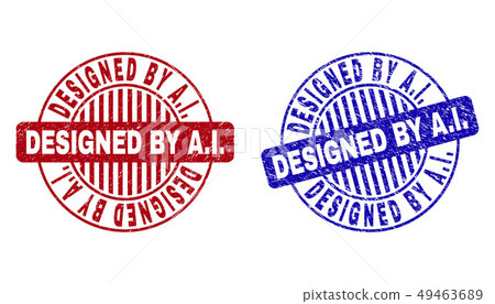 Grunge DESIGNED BY A.I. Scratched Round Watermarks 49463689