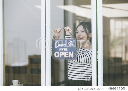 Female cafe work Female cafe work 49464305