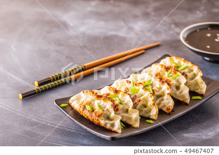 gyoza or dumplings snack with soy sauce gyoza or dumplings snack with soy sauce 49467407