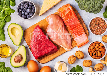 Balanced low carb, high good fat , healthy food. Balanced low carb, high good fat , healthy food. 49467434