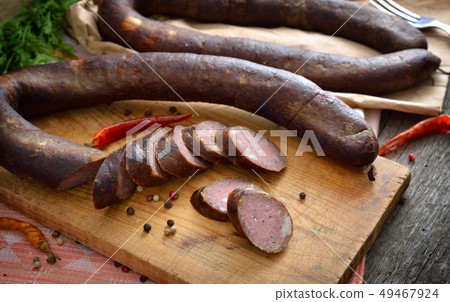 Sausage from a wild boar 49467924