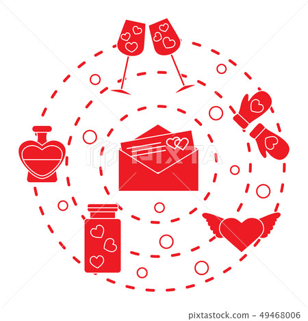 Romantic symbols Romantic symbols 49468006