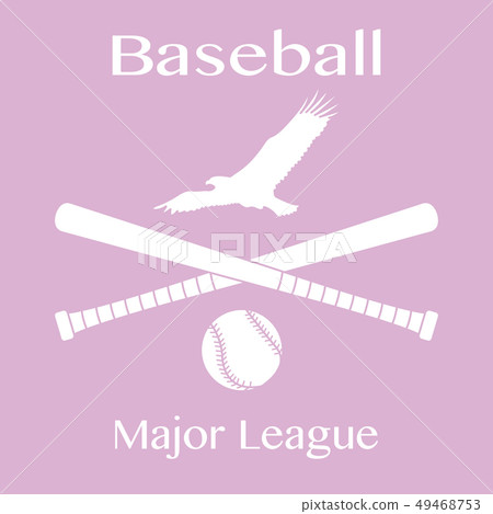Baseball bats, ball and eagle Vector illustration 49468753