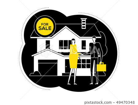 House for sale - flat design style illustration House for sale - flat design style illustration 49470348