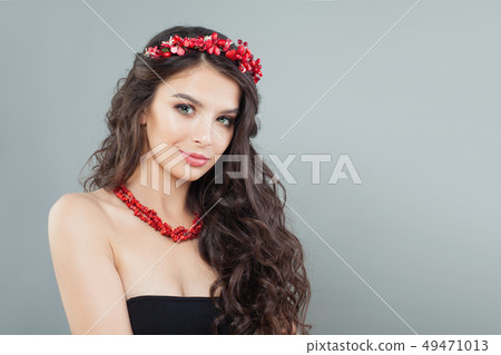 Glamorous model woman with curly hair Glamorous model woman with curly hair 49471013