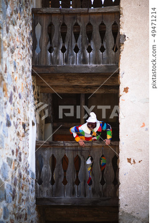The mask of Arlecchino. Look from the wooden 49471214
