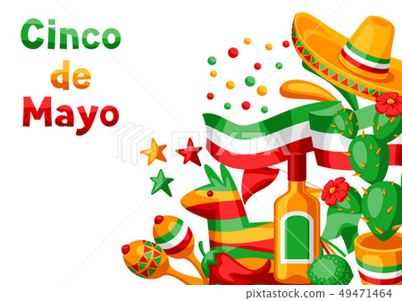 Mexican Cinco de Mayo greeting card. Mexican Cinco de Mayo greeting card. 49471464