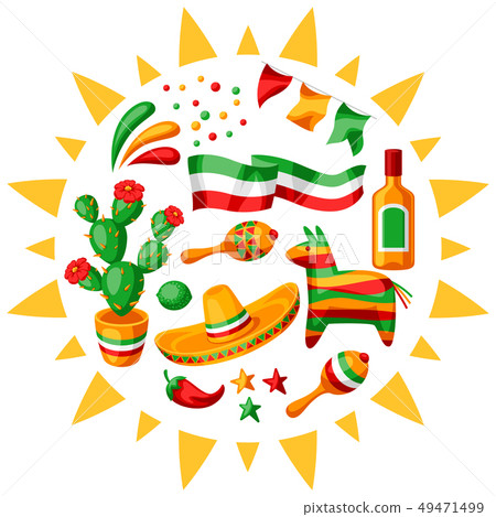 Mexican Cinco de Mayo greeting card. 49471499