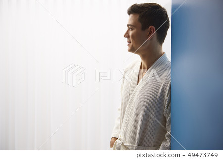 Close up attractive young man in spa center Close up attractive young man in spa center 49473749