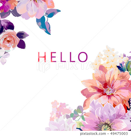 Nice colorful peony flower rose illustration 49475003