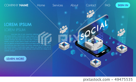 Virtual reality social communication concept Virtual reality social communication concept 49475535