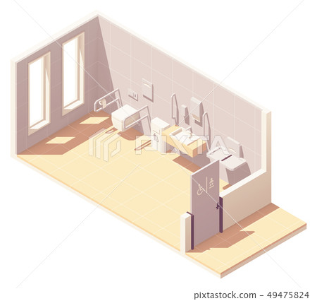 Vector isometric public accessible toilet 49475824
