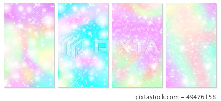 Unicorn rainbow background. Holographic sky 49476158