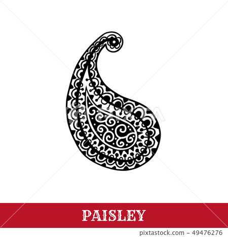 Paisley motifs ink pen vector isolated illustration Paisley motifs ink pen vector isolated illustration 49476276