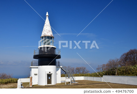Photographed with a clear sky the Motatada lighthouse, Hokkaido's secluded town, at the height of Japan's highest sea level Photographed with a clear sky the Motatada lighthouse, Hokkaido's secluded town, at the height of Japan's highest sea level 49476700