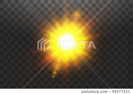 Vector transparent sunlight special lens flare light effect. Sun isolated on transparent background 49477835