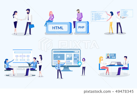 Freelancers, People at Work Coding and Programming 49478345