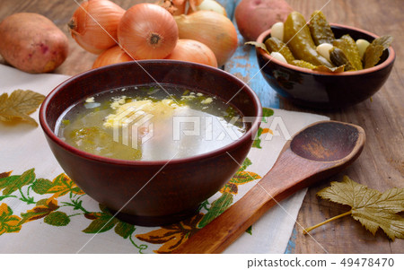 Soup with pickles 49478470