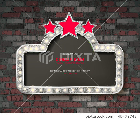 Marquee light silver board sign Marquee light silver board sign 49478745