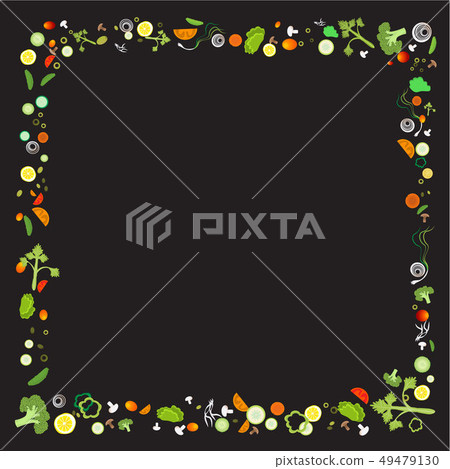 Vegetable pattern frame for web and print 49479130