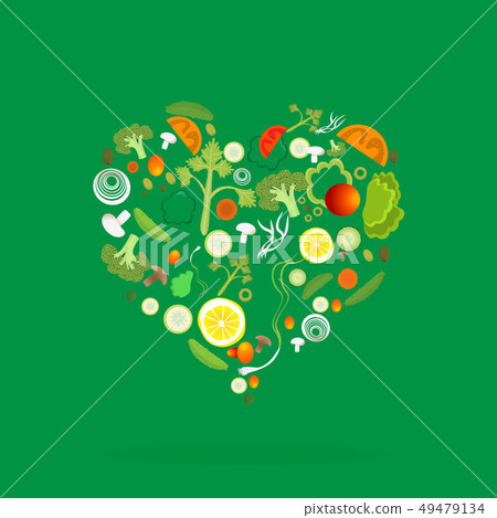 Heart of vegetable pattern Heart of vegetable pattern 49479134