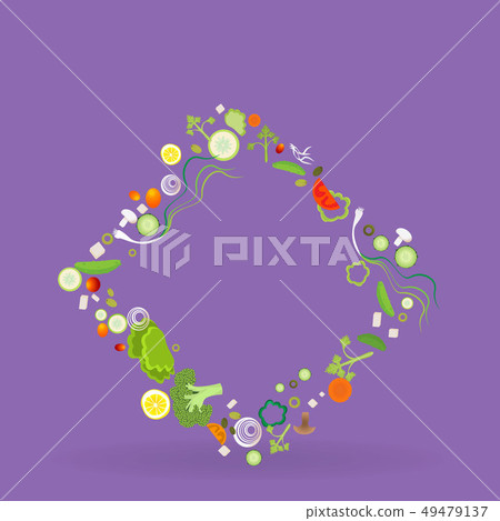 Vegetable pattern frame for web and print Vegetable pattern frame for web and print 49479137