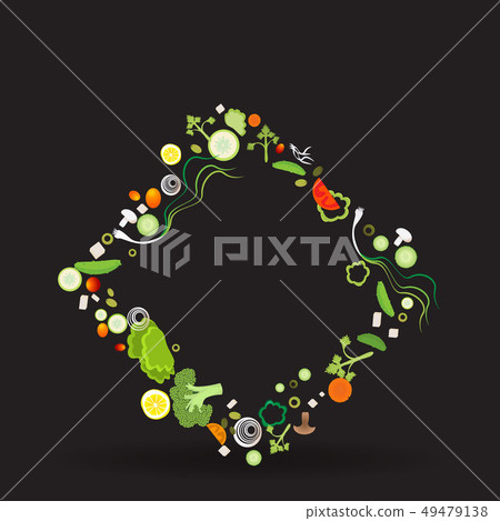 Vegetable pattern frame for web and print Vegetable pattern frame for web and print 49479138