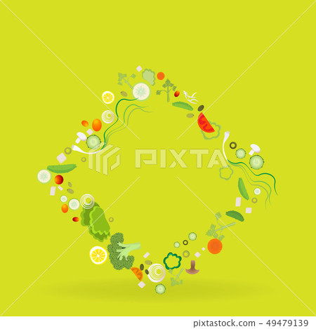 Vegetable pattern frame for web and print Vegetable pattern frame for web and print 49479139