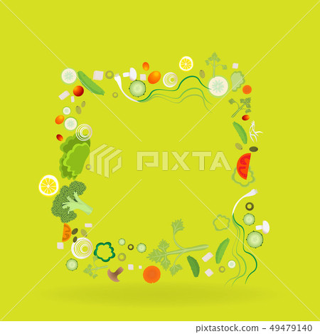 Vegetable square frame  with paper label 49479140