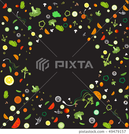 Vegetable pattern frame for web and print Vegetable pattern frame for web and print 49479157