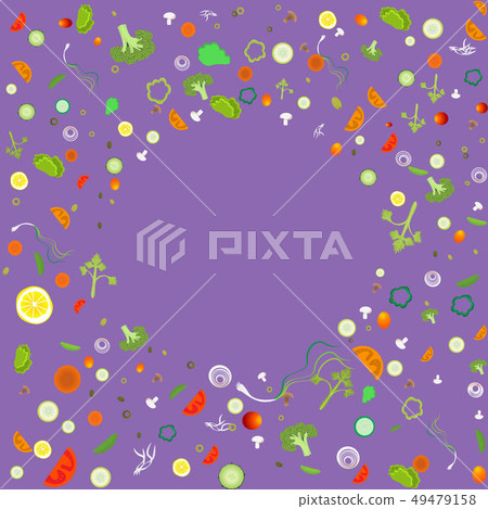 Vegetable pattern frame for web and print Vegetable pattern frame for web and print 49479158
