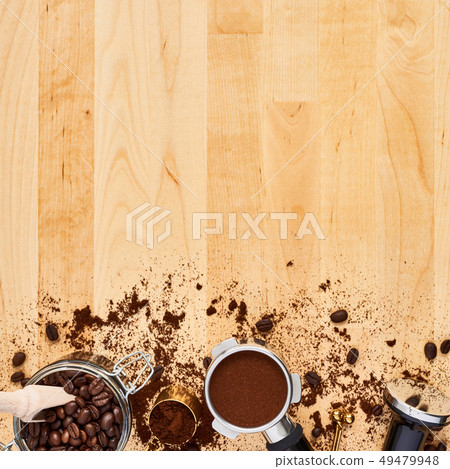 Barista concept or coffee background. Barista concept or coffee background. 49479948