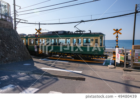 Before Kamakura High School Eno Electric Railway Crossing Before Kamakura High School Eno Electric Railway Crossing 49480439