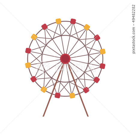 Ferris Wheel Amusement Park Attraction Isolated 49482282