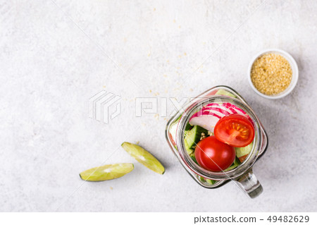 Hawaiian salmon poke salad with vegetables in 49482629