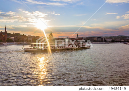 Ship on the Danube River in Budapest Hungary Ship on the Danube River in Budapest Hungary 49484149