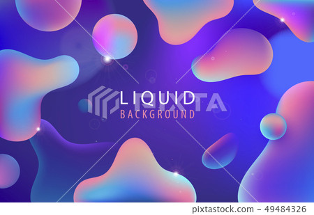 Vector abstract liquid flow background. Fluid gradient 3d shapes composition. Futuristic design 49484326